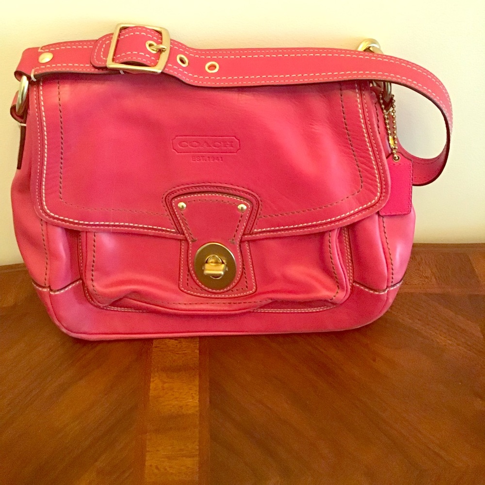 Coach Red Legacy Leather Shoulder Bag